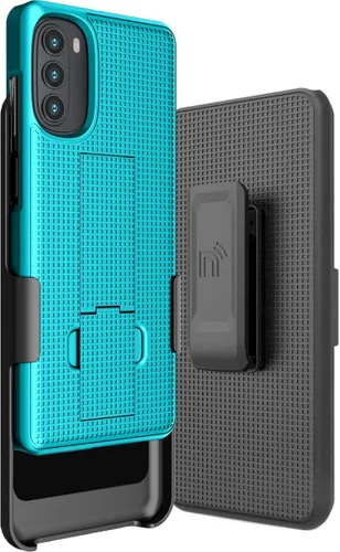 Vista 11 de Combo de funda para Motorola Moto G 5G 2022 Funda de teléfono con clip para cinturón - Negro