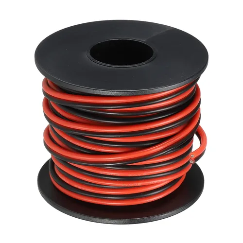 Vista 11 de MECCANIXITY Alambre de calibre 14, 2 conductores, alambre de silicona paralelo de 14 AWG, alambre trenzado de alambre de cobre estañado, carrete