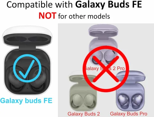 Vista 2 de A-Focus Juego de 8 pares de ganchos de espuma para las orejas de Galaxy Buds FE Memoyr de repuesto, cómodos auriculares con alas de ala, kit