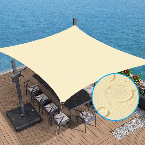 Vista 12 de Toldo tipo vela con kit de herramientas, impermeable, 6.5 x 10 pies, rectangular, con bloqueo UV, refugio para patio al aire libre, patio, césped