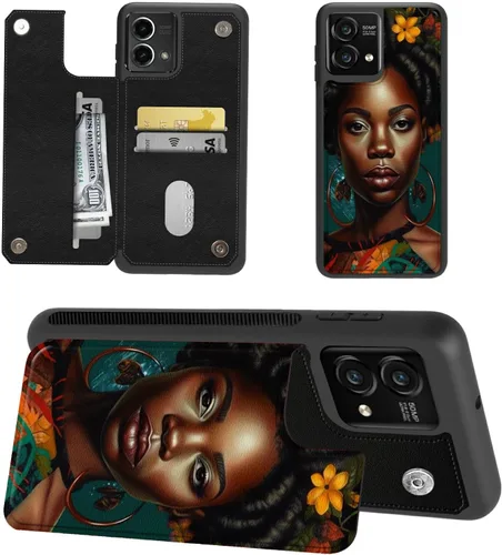 Vista 11 de Funda tipo cartera para Moto G Stylus 5G 2023 con soporte para tarjetas, bloqueo RFID, piel sintética, función atril, cierre magnético, funda
