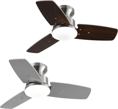 Vista 11 de Conciseer - Ventiladores de techo de 30 pulgadas con luces y control remoto, para dormitorio, sala de estar, oficina, montaje empotrado, 3CCT