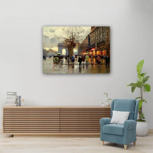 Vista 5 de Impresiones en lienzo famosas – Imagen sobre lienzo – E.(Campos Elíseos, Lido 02) – Reproducción de pinturas – Cuadro de arte de pared en lienzo Sin
