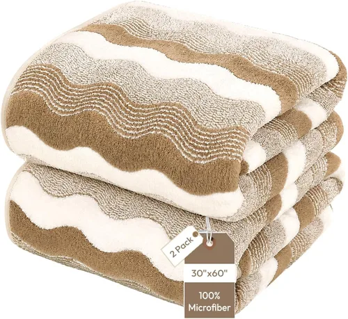 Vista 23 de JML - Toallas de baño de microfibra de gran tamaño (30 x 60 pulgadas), suaves, súper absorbentes y de secado rápido, multiusos para deportes