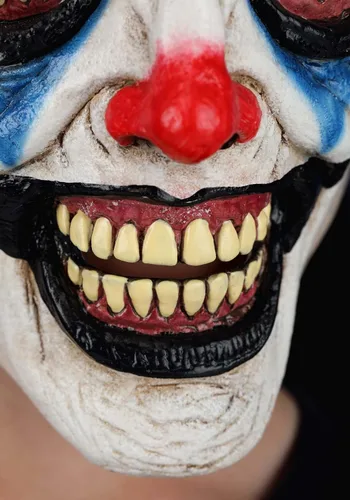 Vista 6 de Fun Costumes Máscara de payaso aterrador para niños, máscara de payaso asesino de cabeza completa, máscaras inmortales con licencia