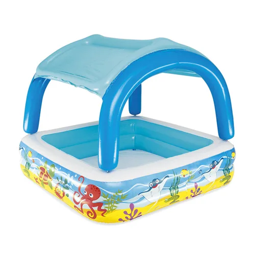 Vista 2 de Bestway Piscina Hinchable Infantil Techo Desmontable 140x140x114 cm +2 Años Jardin 52192