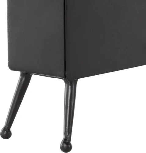 Vista 5 de Deco 79 Reloj rectangular de metal con esfera de reloj manchada de té, 10 x 3 x 8 pulgadas, negro