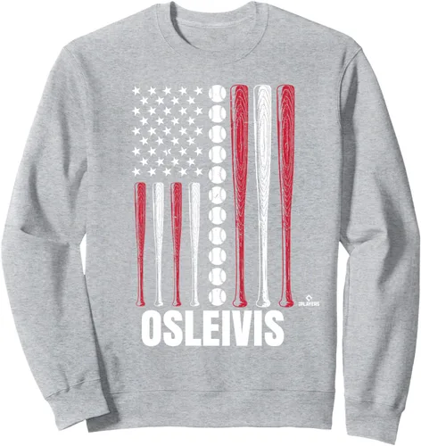 Vista 3 de Baseball American Flag Osleivis Basabe Prospect Baseball Fan Sweatshirt