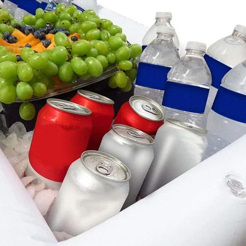 Vista 3 de Barras de servir inflables para bufé de hielo, bandejas para servir ensaladas, soporte para bebidas y alimentos, contenedores refrigerantes