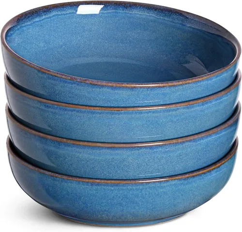 Vista 13 de LE TAUCI Tazones para pasta de 45 oz, Juego de tazones para ensalada para servir sopa, pasta, fideos, cena, platos de tazones grandes de cocina