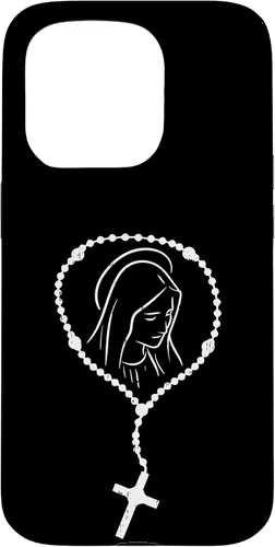 Vista 34 de iPhone 16 Rosario Virgen María Dios Jesús Fe Religioso Católico Estuche de Regalo