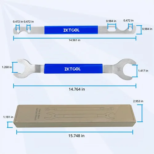 Vista 7 de ZKTOOL Juego de llaves para acoplamiento de ventilación, llave de herramienta de ventilador de embrague de 32mm y 36mm, herramienta de remoción