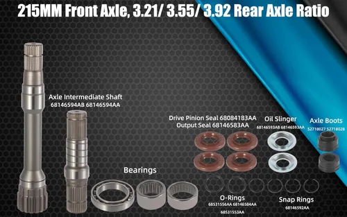 Vista 3 de Kit de Eje Intermedio del Diferencial Delantero de Repuesto para 2012-2021 Dodge Ram 1500 Eje Interior 68146594AB, 68146594AA, 68257420AF