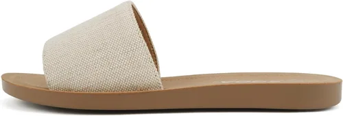 Vista 22 de Soda Shoes Efron-S - Chanclas básicas lisas para mujer, sandalias deslizantes, informales, puntera abierta, playa Todo negro Pu