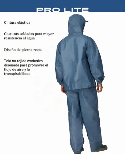 Vista 3 de FROGG TOGGS Traje de lluvia Pro Lite para hombre, chaqueta impermeable y Azul