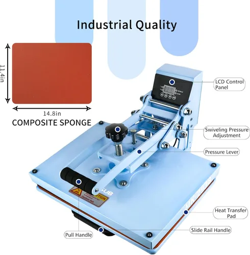 Vista 3 de 15.2x11.6 máquina de prensa térmica para camisetas con cajón y máquina de sublimación de panel digital