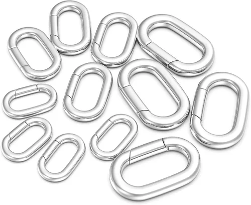 Vista 10 de OHINGLT 10 piezas de cierres de colgante con clip mosquetón – cierre y cierres de collar de 18K oro, conector de encanto de pulsera para mujer