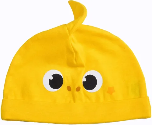 Vista 4 de Baby Shark Conjunto de body y gorro para bebés para recién nacidos y bebés - Amarillo/Blanco