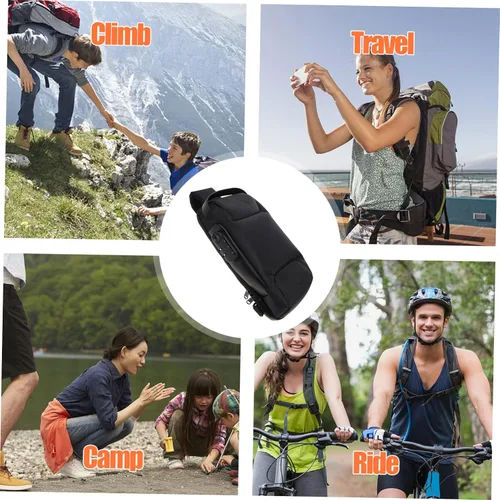 Vista 7 de VALICLUD Mochila de viaje impermeable bolsa de pecho bolsa inclinada tela Oxford bolsa de mensajero deportivo hombre hombres bolsas de hombro, Negro