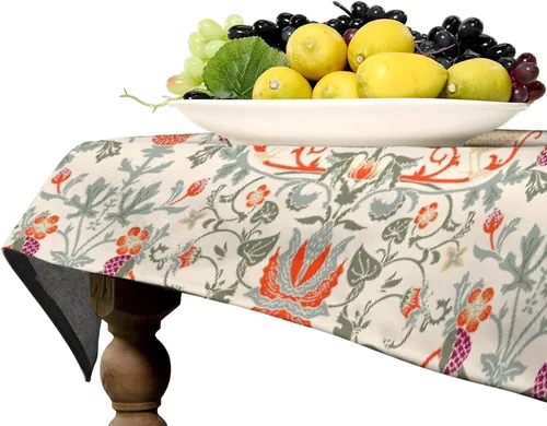 Vista 340 de Mantel Floral Retro de Pájaros, Diseño Original Bohemio William Morris Estampado Cubierta de Mesa para Hogar Picnic Fiesta Comedor Cocina William