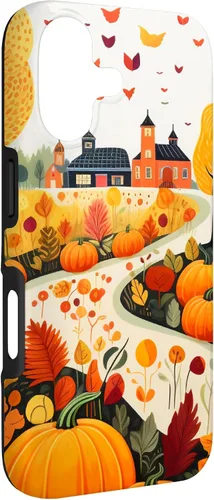 Vista 3 de Fall Leaves Autumn Pumpkin Pattern Autumn Color Foliage Case for iPhone 17