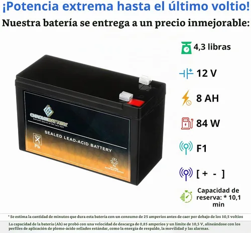 Vista 4 de Batería de 12 V y 7AH para Piranha Max 160 Fish Finder