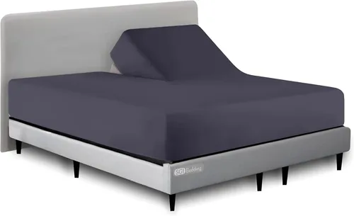 Vista 9 de SGI bedding Sábana bajera ajustable Queen Split Top de 28 pulgadas con cabezal flexible SOLO 100% algodón egipcio 1000 hilos Sábana bajera Flex Top