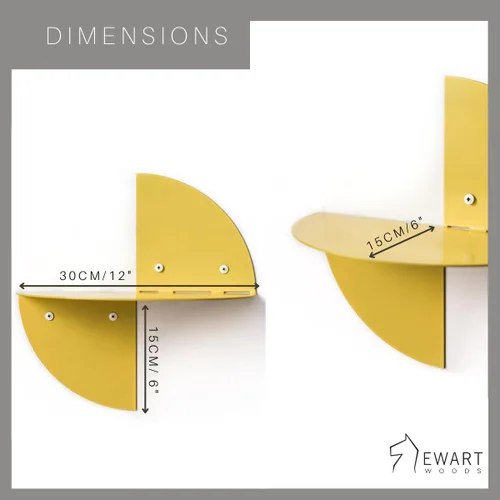 Vista 3 de EWART WOODS Pequeños estantes flotantes de acero de la pared, estante colorido colgante del cuarto de baño con el sistema fácil montado, muebles