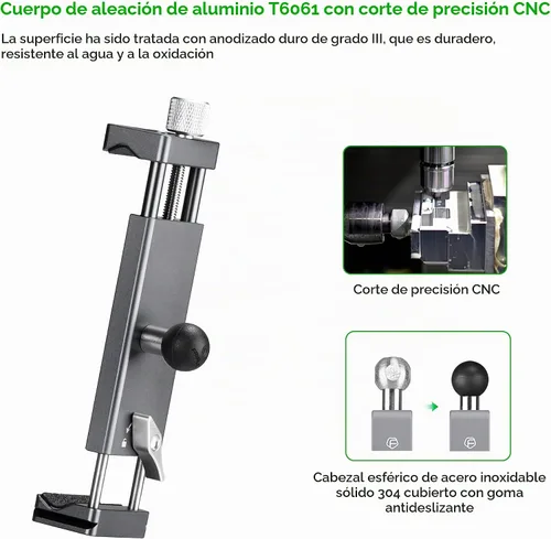Vista 9 de FANAUE Soporte para iPad con cabezal de bola de 0.669 in para trípode, compatible con brazo de doble enchufe y soporte para automóvil, soporte