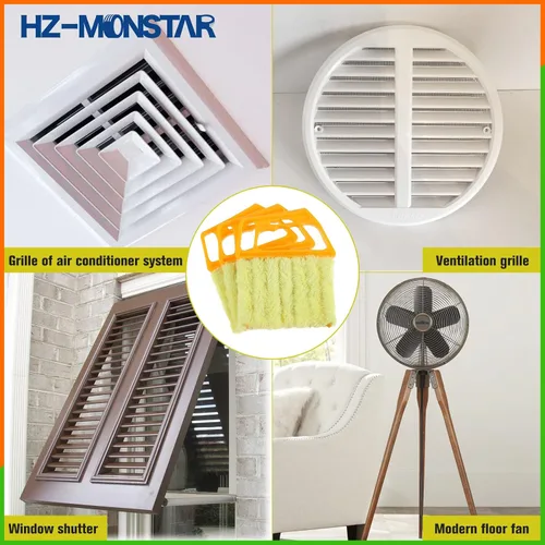 Vista 4 de 3 piezas de herramienta limpiadora de persianas, herramienta de polvo de 7 dedos para ventana veneciana, mini cepillo lavable, mini cepillo de mano