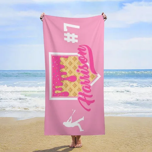 Vista 13 de Toalla de playa de béisbol personalizada con nombre, divertidas toallas de playa personalizadas de 67 memes para niños, toallas número seis siete
