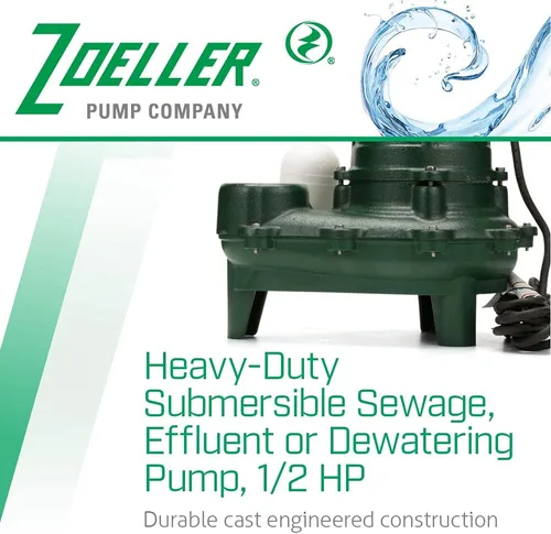 Vista 9 de Zoeller Waste-Mate 267-0001 Bomba de aguas residuales, 1/2 HP automática