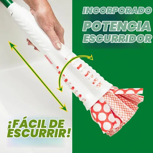 Vista 4 de Libman Wonder Mop Plus 3 recambios, trapeador autoescurrible, absorbente, trapeador de microfibra para limpieza multisuperficie del hogar, 3