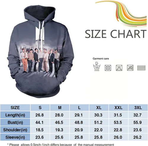 Vista 3 de BIDSNUAS Womens Hoodies 3D Printed Long Sleeve Drawstring Lightweight Hooded Sweatshirts Pullover Hoodies