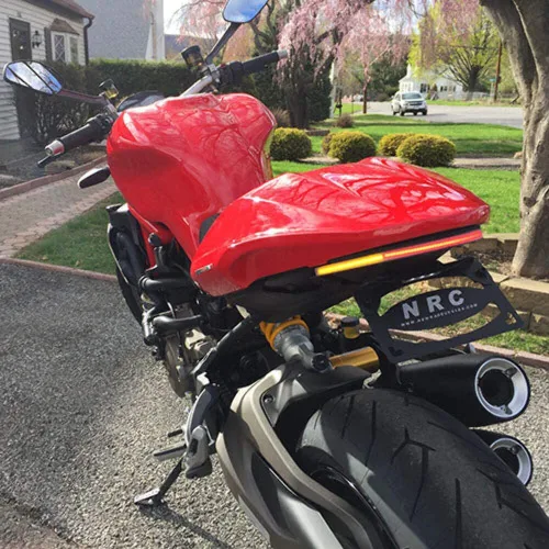 Vista 2 de New Rage Cycles Eliminador de guardabarros compatible con el Ducati Monster 821 (2014-2017) ecualizador de doble carga