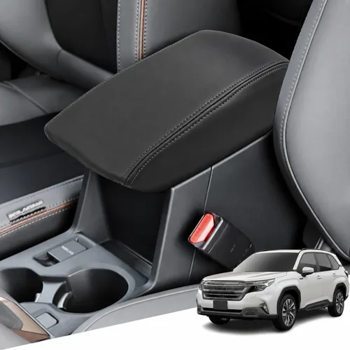 Vista 112 de Great-luck Funda de cuero para consola central, almohadilla para reposabrazos, accesorios de cubierta de caja (costuras rojas) para BMW X1 2023 2024