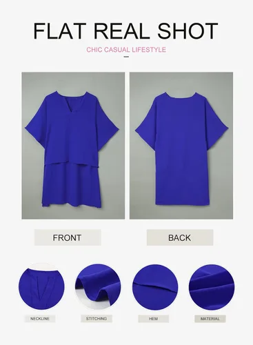 Vista 5 de Ecrocoo - Blusa estilo kimono para mujer, estilo casual, manga media, cuello en V, ajuste holgado, elegante.
