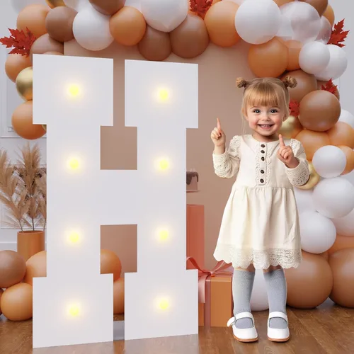 Vista 20 de Letras de marquesina de 3 pies de alto, letras y para decoraciones de fiesta de cumpleaños Light up Letters without Sidewalls, Lightweight Foam