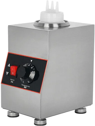 Vista 6 de YIYIBYUS Calentador de salsa de chocolate eléctrico de 22.0 fl oz, máquina de calentamiento de condimentos 86.0-185.0 °F, calentador eléctrico