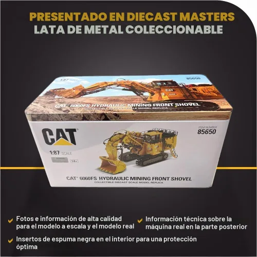 Vista 6 de 1:87 Caterpillar 6060FS Pala hidráulica para minería - Diecast Masters - Línea alta - 85650