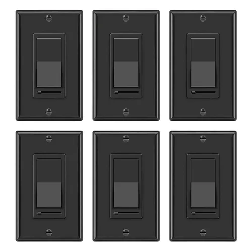 Vista 17 de BESTTEN Paquete de 2 interruptores de luz de pared con atenuador de almendra, compatible con LED regulable, CFL, bombilla incandescente y halógena