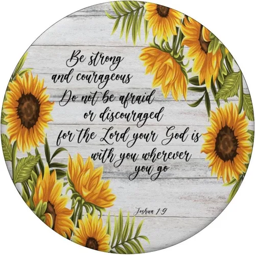 Vista 3 de Joshua 1 9 Cristiano Biblia Verso Girasol Cita de Escritura PopSockets Swappable PopGrip