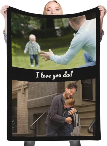 Vista 27 de Regalos de cumpleaños personalizados, manta personalizada con mis propias fotos para mujeres, hombres, mamá, papá