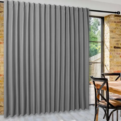Vista 36 de DWCN Cortina opaca divisora de privacidad para puerta corrediza de patio, cortinas térmicas extra anchas con pestaña trasera y bolsillo para barra