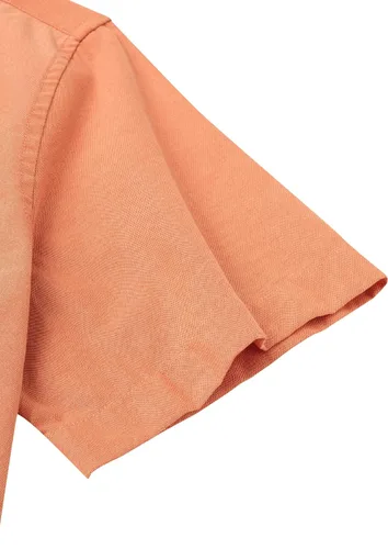 Vista 5 de Alimens & Gentle Camisa Oxford de manga corta para hombre, ajuste regular, cuello abotonado, con bolsillo