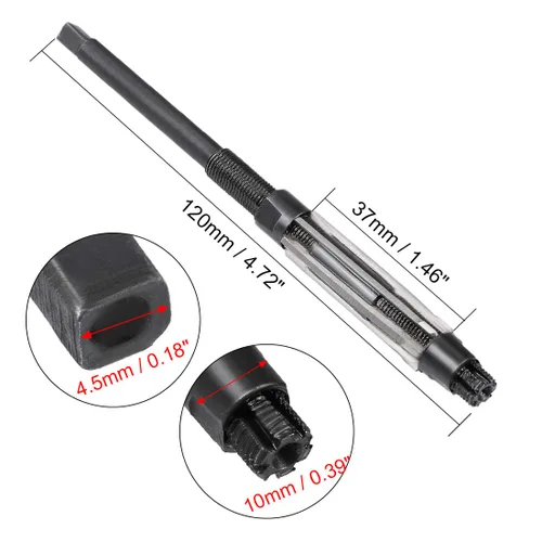 Vista 2 de uxcell Escariador de mano ajustable 10-10.75mm de acero de alta velocidad H8 de 6 hélices rectas herramienta de fresado cortador de fresado métrico