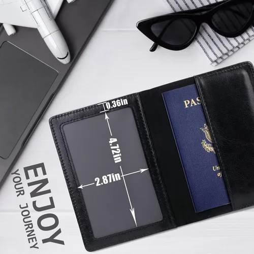 Vista 6 de TIGARI Fundas para pasaporte para pasaporte, fundas para pasaporte y vacuna, tarjetas combinadas, estuche ultra delgado para pasaporte para mujeres