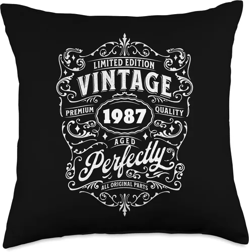 Vista 4 de Vintage 1987 Limited Edition 36th Birthday Aged Perfectly Throw Pillow