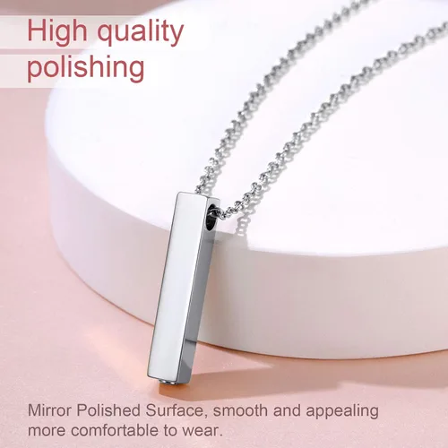 Vista 74 de FindChic Collares personalizados con urna para cenizas, barra vertical, gato, luna, reloj de arena, garra de perro, acero inoxidable, chapado en oro