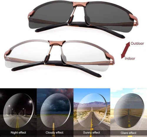 Vista 4 de YIMI Gafas de sol fotocrómicas polarizadas para hombres y mujeres deportes al aire libre conducción antirreflejos UV400 protección z87 gafas